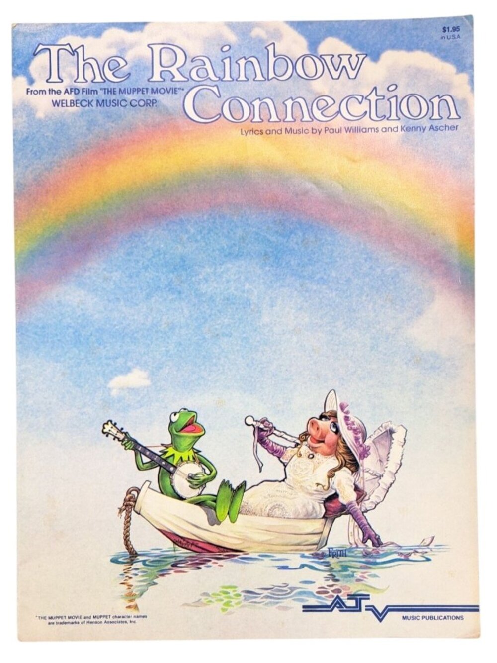 Vintage The Rainbow Connection Sheet Music Kermit Miss Piggy 1979 Muppet Movie